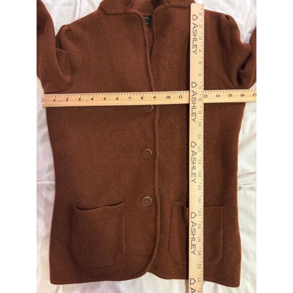 Talbots Petite Pure Merino Wool Sweater Jacket – SP – Chestnut Brown - Picture 5 of 7